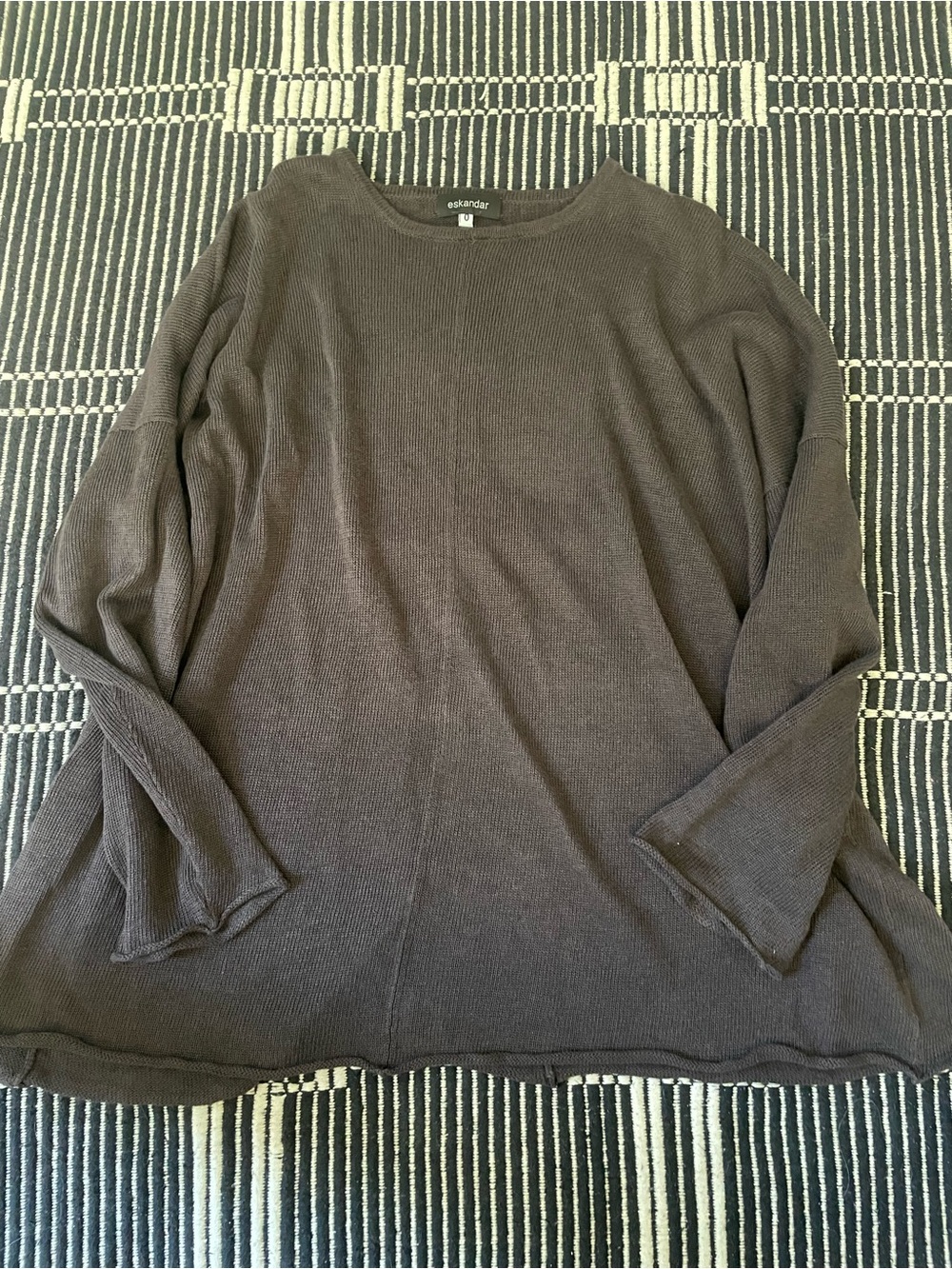 Eskandar Bateau Neck Linen Knit  Sweater